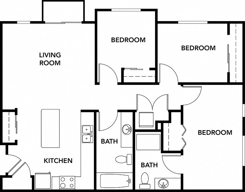 Southside by Vintage | 3 bedrooms 2 bathrooms floor plan (C3) 3x2 units available at Southside by Vintage | Seattle apts for rent